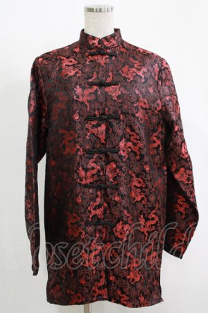 画像: LISTEN FLAVOR / ブロケードチャイナシャツ  ブラックドラゴン H-25-11-17-057-PU-BL-KB-ZH