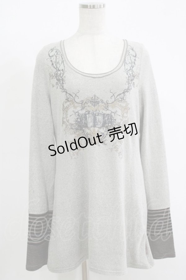 画像1: Rozen Kavalier / 刺繍プリントロングカットソー  グレー H-25-11-17-069-OO-TO-KB-ZH (1)