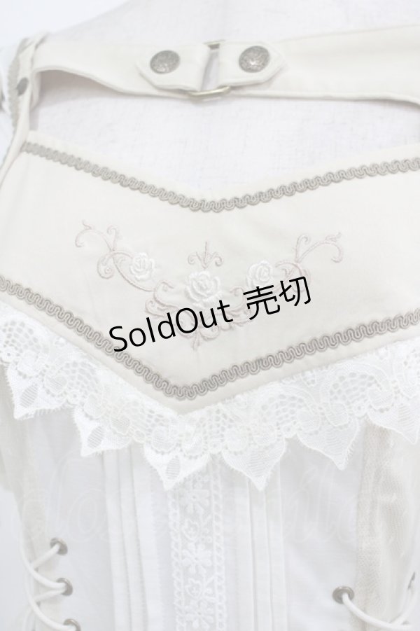 画像4: Ozz oneste / rose刺繍使い 2way frillカットソー（ALYSモデル）  オフ H-25-11-17-072-OO-TO-KB-ZH (4)