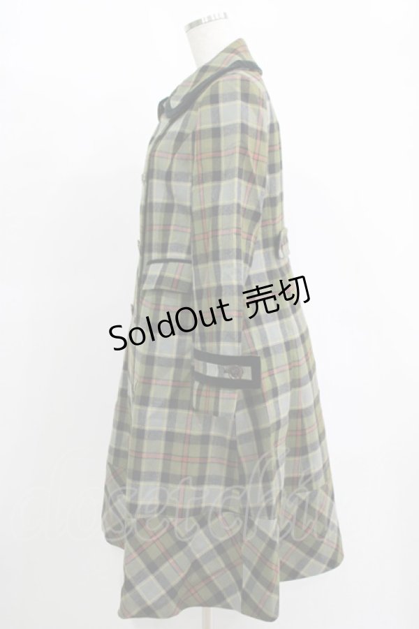 画像2: Jane Marple / Tartan check コクーンコート Free カーキ H-25-11-17-009-JM-CO-KB-ZH (2)