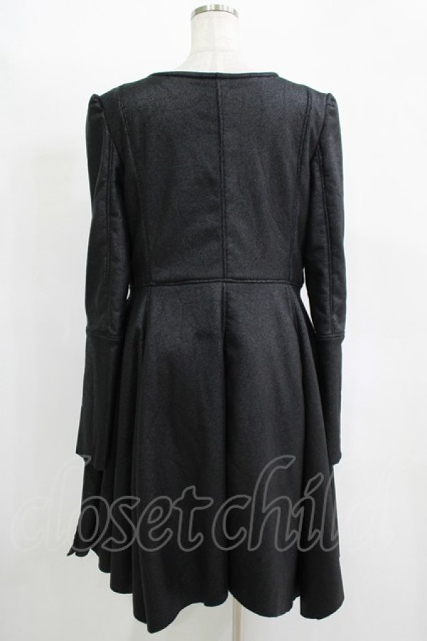 画像3: h.NAOTO / 鱗ZIPコートワンピース  黒 H-25-11-17-010-HN-CO-KB-ZH (3)