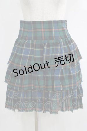画像: Jane Marple / タータンチェックフリルスカート  グリーン H-25-11-17-014-JM-SK-KB-ZH