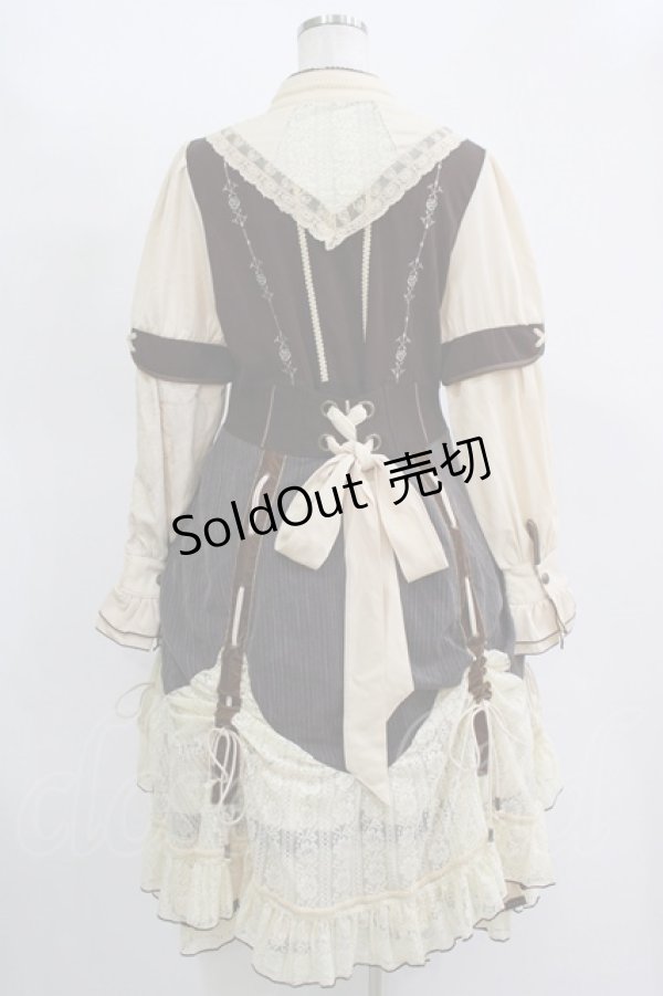 画像3: Ozz oneste / Mellifluous Rose Onepiece  生成り×茶 H-25-11-17-002-OO-OP-KB-ZH (3)