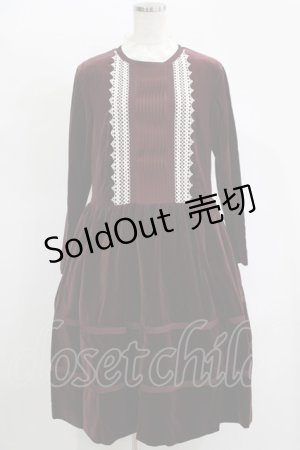 画像: Jane Marple / コットンベルベットマリオネットドレス M ボルドー H-25-11-17-003-JM-OP-KB-ZH