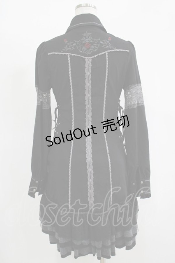 画像3: Ozz Croce / レースフリルシャツワンピース  ブラック H-25-11-17-018-OO-OP-KB-ZH (3)