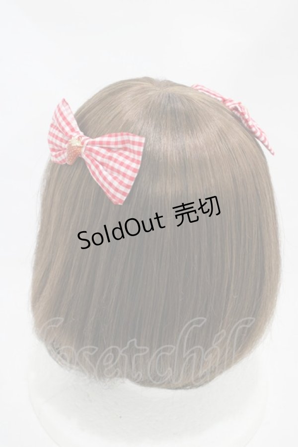 画像2: m petit by misako / AM2Pイチゴリボンクリップ  レッド H-25-11-18-1004-LO-AC-NS-ZH (2)