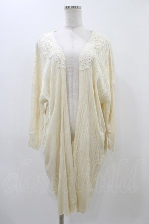 画像: axes femme / レース配色テレコニットロングカーディガン M 生成り H-25-11-18-1043-AX-TO-NS-ZH