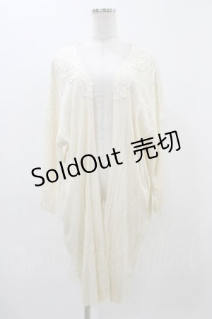 画像: axes femme / レース配色テレコニットロングカーディガン M 生成り H-25-11-18-1043-AX-TO-NS-ZH