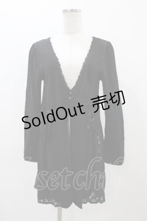 画像: axes femme / レースアップ切替カーディガン M ブラック H-25-11-18-1047-AX-TO-NS-ZH