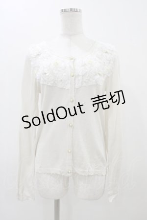 画像: axes femme / バラ生地使いカーディガン M オフ H-25-11-18-1055-AX-TO-NS-ZH