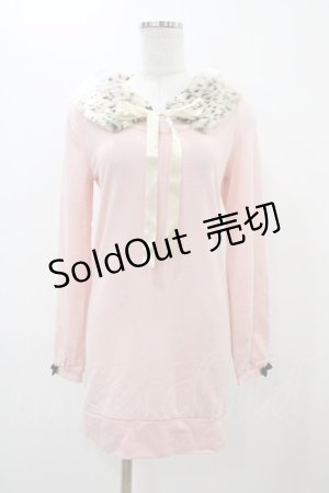 画像: DearMyLove / ファー襟付きトップス M ピンク H-25-11-18-1058-EL-TO-NS-ZH