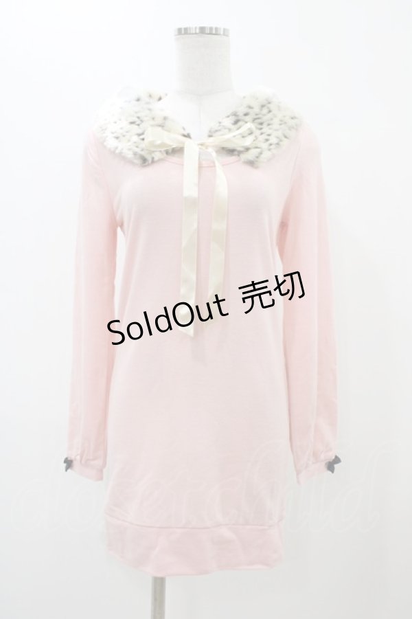 画像1: DearMyLove / ファー襟付きトップス M ピンク H-25-11-18-1058-EL-TO-NS-ZH (1)