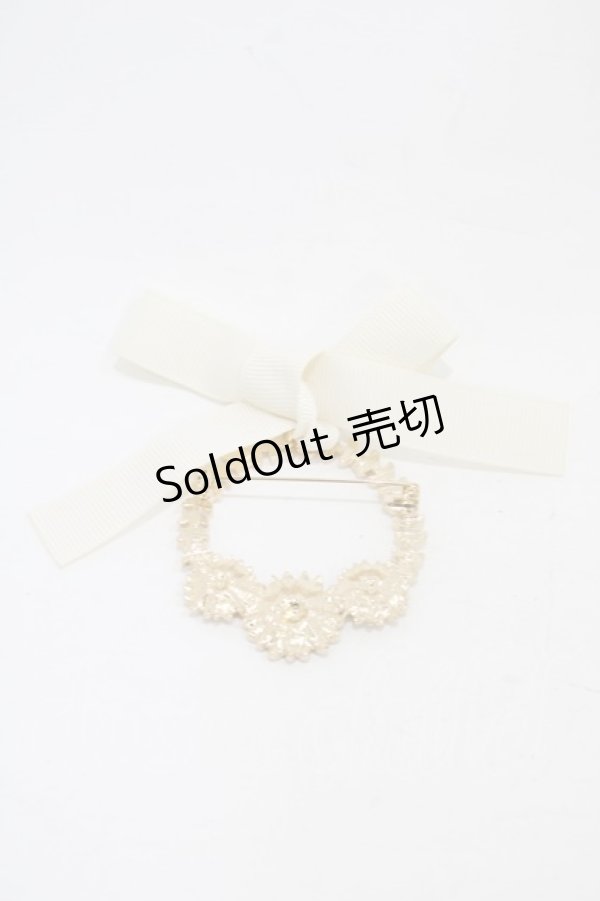 画像2: m petit by misako / AMフラワーリーフブローチ  アイボリー H-25-11-18-1006-LO-AC-NS-ZH (2)