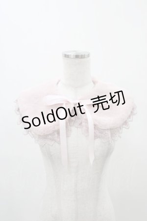 画像: m petit by misako / ファーつけ襟  ピンク H-25-11-18-1009-LO-ZA-NS-ZH