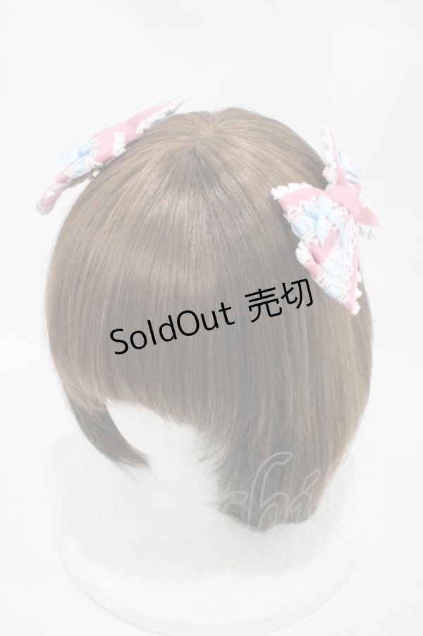 画像1: BABY,THE STARS SHINE BRIGHT / Mignonette Fleurieグログランリボンクリップ  ローズピンク/サックス H-25-11-18-1002-BA-AC-NS-ZH (1)