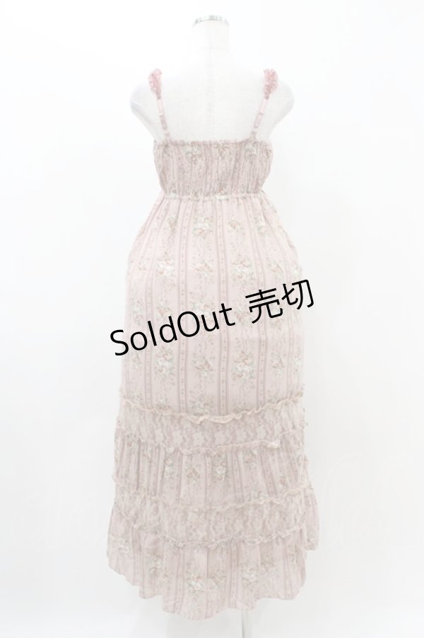 画像2: axes femme / ストライプ柄マキシワンピース M ピンク H-25-11-18-1020-AX-OP-NS-ZH (2)