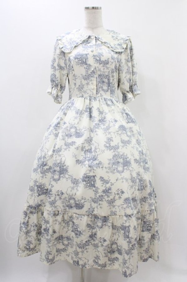 画像1: m petit by misako / トワルドジュイOPハンソデ M オフ/サックス H-25-11-18-1024-LO-OP-NS-ZH (1)