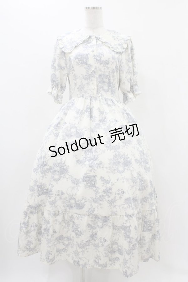 画像1: m petit by misako / トワルドジュイOPハンソデ M オフ/サックス H-25-11-18-1024-LO-OP-NS-ZH (1)