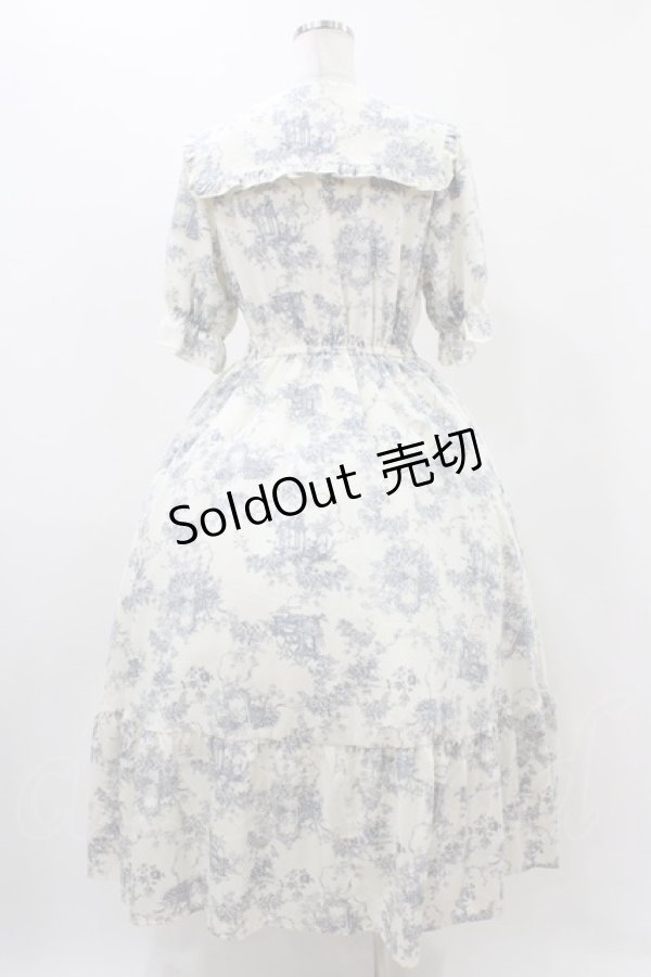 画像2: m petit by misako / トワルドジュイOPハンソデ M オフ/サックス H-25-11-18-1024-LO-OP-NS-ZH (2)