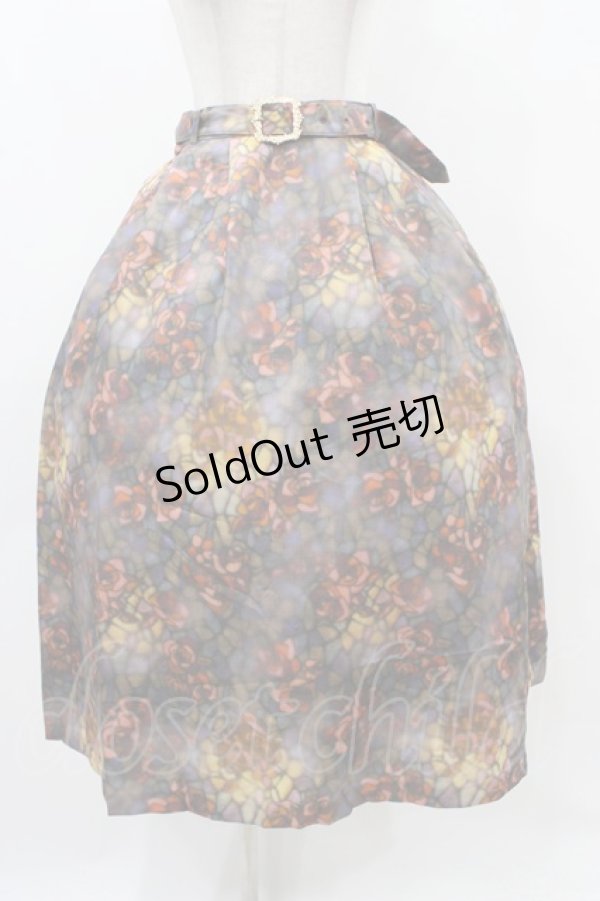 画像1: axes femme / ステンドグラスランプ柄スカート M オレンジ H-25-11-18-1030-AX-SK-NS-ZH (1)