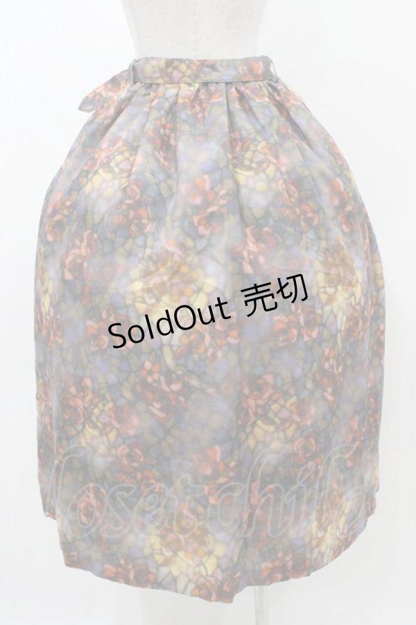 画像2: axes femme / ステンドグラスランプ柄スカート M オレンジ H-25-11-18-1030-AX-SK-NS-ZH (2)