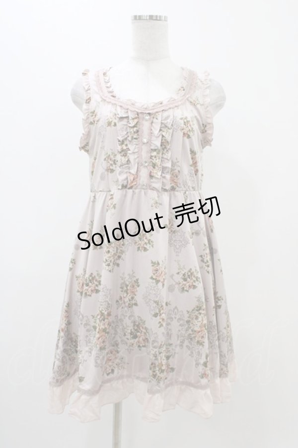 画像1: axes femme / パネル花柄チュニックワンピース M ピンク H-25-11-18-1035-AX-OP-NS-ZH (1)