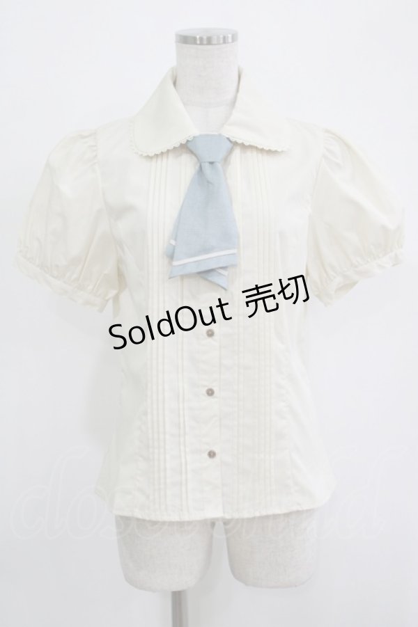 画像1: Kurumi Collaboration / マリンアカデミアブラウス M アイボリー/サックス H-25-11-19-030-GO-BL-NS-ZH (1)