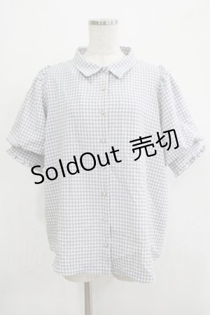 画像: axes femme / パフスリーブブラウス Free グレーギンガム H-25-11-19-031-AX-BL-NS-ZH