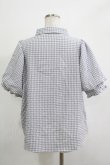 画像3: axes femme / パフスリーブブラウス Free グレーギンガム H-25-11-19-031-AX-BL-NS-ZH (3)