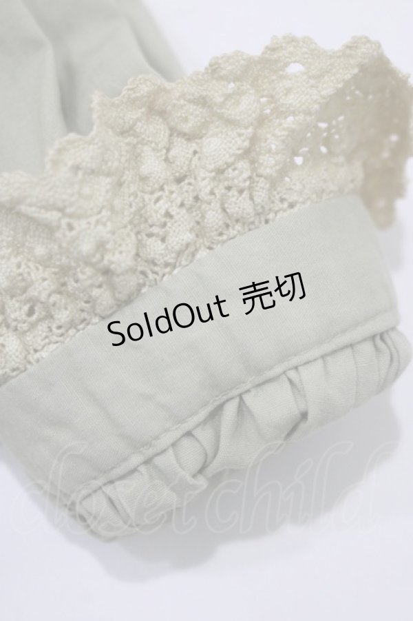 画像4: Victorian maiden / レースリボン付スタンドカラーブラウス Free グリーン H-25-11-19-032-CL-BL-NS-ZH (4)