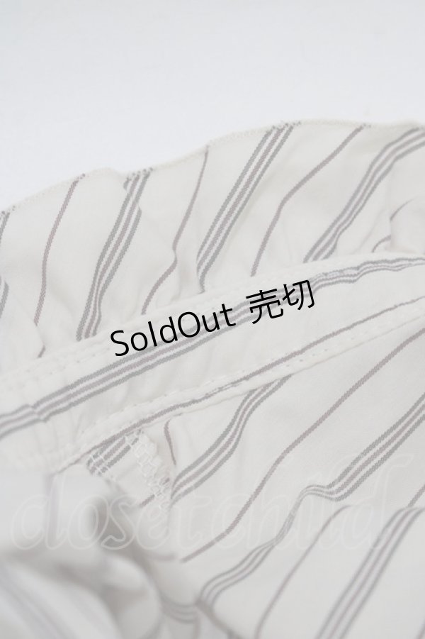 画像4: axes femme / ストライプフリルブラウス M アイボリー/ブラウン H-25-11-19-035-AX-BL-NS-ZH (4)