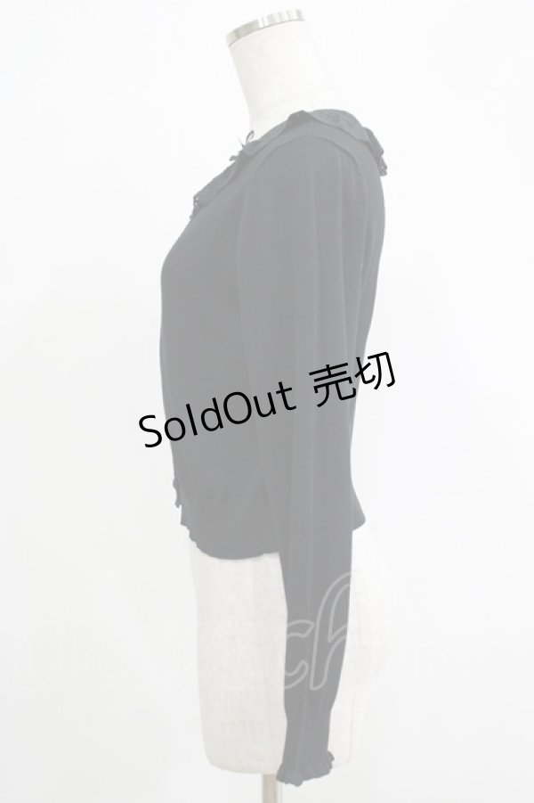 画像2: m petit by misako / TT*AOKフリルニットCD S ブラック H-25-11-19-038-LO-TO-NS-ZH (2)