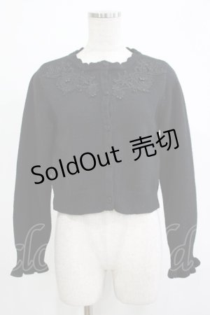 画像: m petit by misako / AM バラレースニットカーディガン S ブラック H-25-11-19-042-LO-TO-NS-ZH