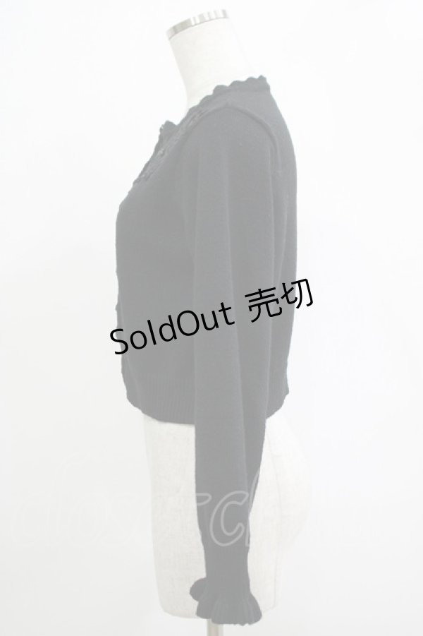 画像2: m petit by misako / AM バラレースニットカーディガン S ブラック H-25-11-19-042-LO-TO-NS-ZH (2)