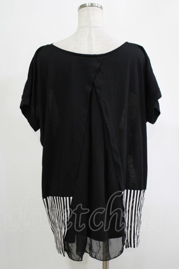 画像3: axes femme / レースボーダートップス M ブラック/グレー H-25-11-19-045-AX-TO-NS-ZH (3)