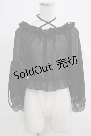 画像: 月雁自制（海外ロリータブランド） / シフォンブラウス Free ブラック H-25-11-19-050-PU-BL-NS-ZH