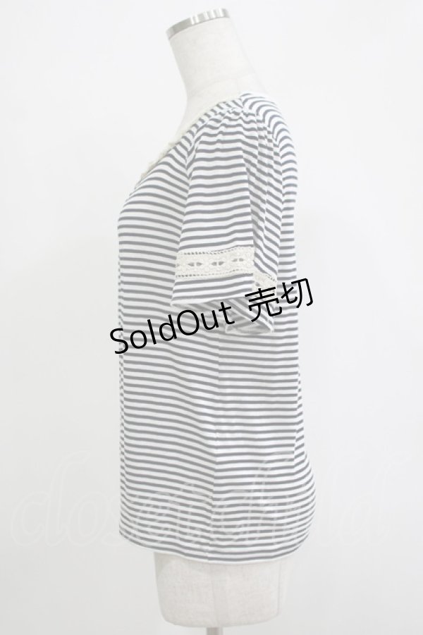 画像2: axes femme / ハシゴレース使いインナープルオーバー L オフ/ネイビー H-25-11-19-052-AX-TO-NS-ZH (2)