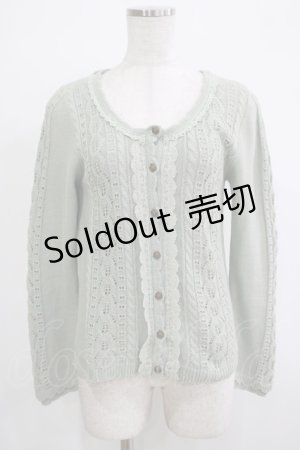 画像: axes femme / 透かし編み柄カーディガン M ミント H-25-11-19-053-AX-TO-NS-ZH