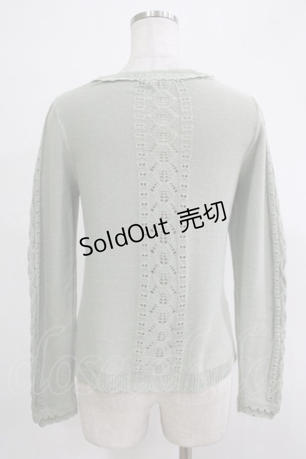 画像3: axes femme / 透かし編み柄カーディガン M ミント H-25-11-19-053-AX-TO-NS-ZH (3)