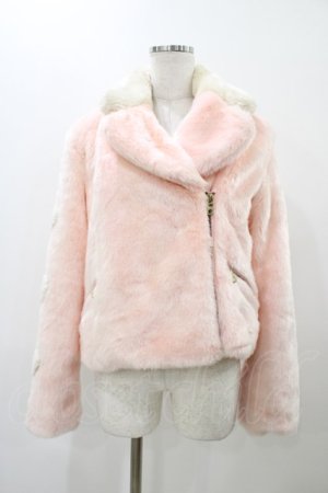 画像: Candy Stripper / HEART FUR ライダース M ピンク H-25-11-19-1035-PU-JA-KB-ZH