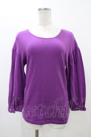 画像: Emily Temple cute / リボンスリーブカットソー  パープル H-25-11-19-1037-ET-TO-KB-ZH