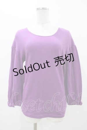 画像: Emily Temple cute / リボンスリーブカットソー  パープル H-25-11-19-1037-ET-TO-KB-ZH