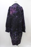 画像2: NieR Clothing / 総柄ロングジャケット  ブラック×パープル H-25-11-19-1038-PU-JA-KB-ZH (2)