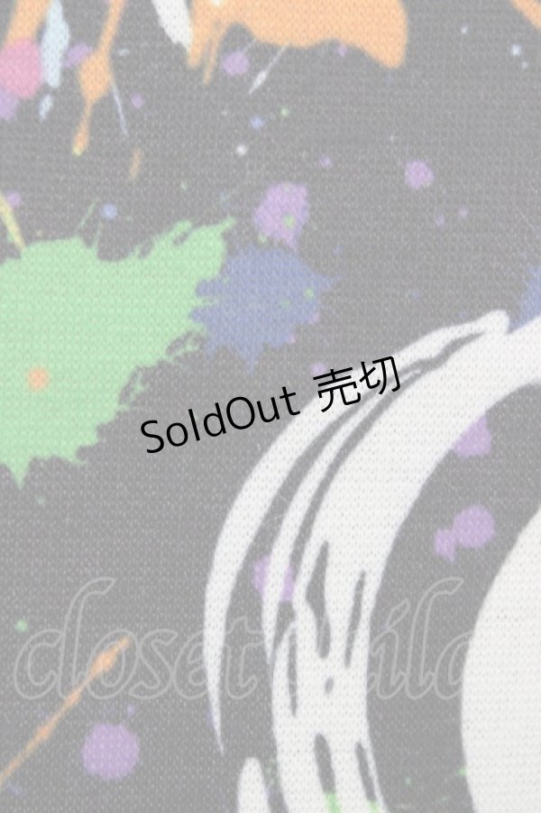 画像3: NieR Clothing / 総柄半袖プルパーカー  ブラック H-25-11-19-1042-PU-TO-KB-ZT379 (3)