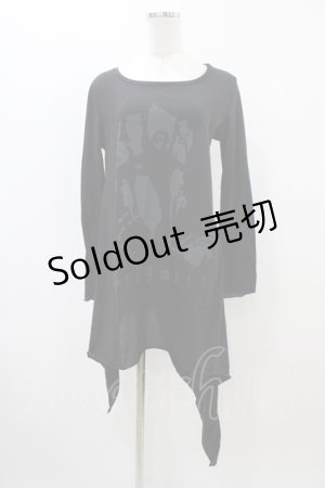 画像: STIGMATA / アシメロングカットソー  ブラック H-25-11-19-1045-GO-TO-KB-ZH