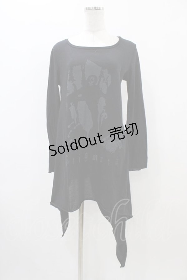 画像1: STIGMATA / アシメロングカットソー  ブラック H-25-11-19-1045-GO-TO-KB-ZH (1)