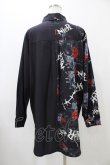 画像2: NieR Clothing / プリント切替シャツ  ブラック H-25-11-19-1046-PU-BL-KB-ZH (2)