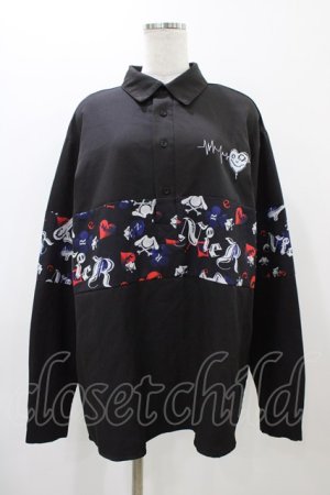 画像: NieR Clothing / ブロッキングプルオーバーシャツ  ブラック H-25-11-19-1049-PU-BL-KB-ZH