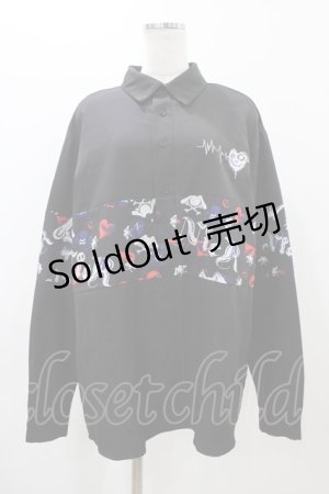 画像: NieR Clothing / ブロッキングプルオーバーシャツ  ブラック H-25-11-19-1049-PU-BL-KB-ZH