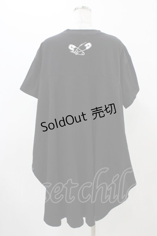 画像2: NieR Clothing / フィッシュテール風ロングT  黒 H-25-11-19-1051-PU-TO-KB-ZH (2)